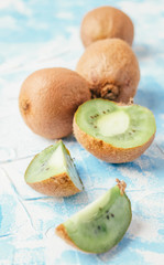Kiwi on a rustic background