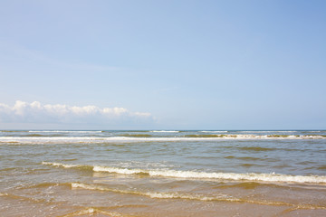 Summer North Sea seascape near the village Bergen aan Zee, The Netherlands.