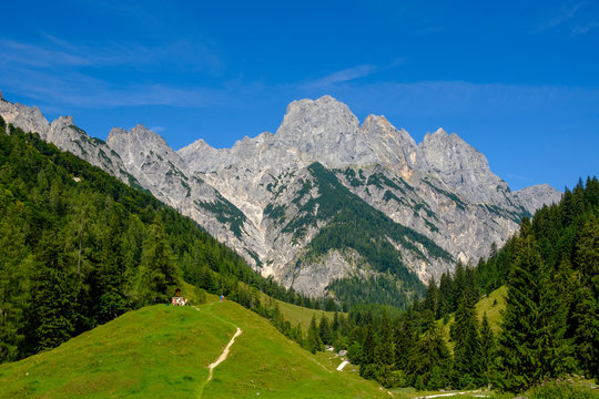 Germany, Bavaria, Berchtesgadener Land, Berchtesgaden Alps, Klausbach Valley, Bindalm, Muehlsturzhoerner mountain