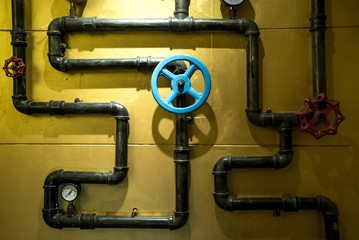 The photo of metal pipes for water supply