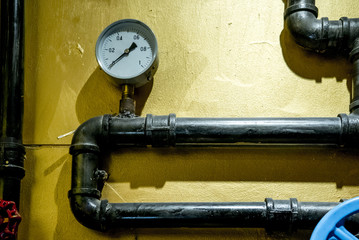 The photo of metal pipes for water supply