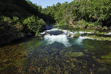Naklejka na ściany i meble Roski slap.Krka river in Krka National Park. Croatia. Dalmatia