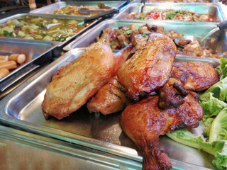 Fried chicken as background