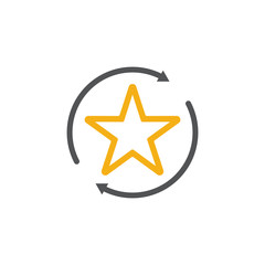 circle arrows star logo vector