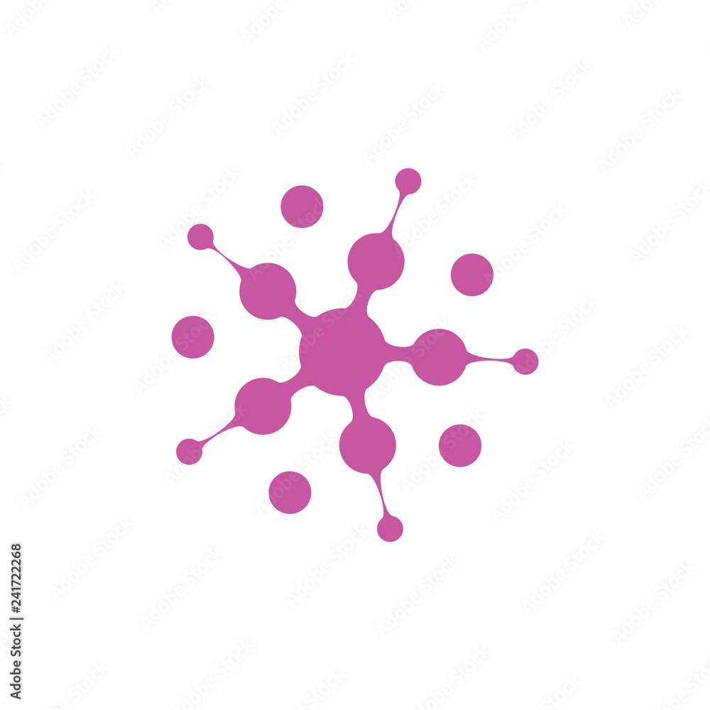 Poster linked dots simple circle logo vector