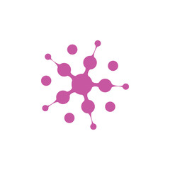 linked dots simple circle logo vector