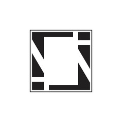 letters il square geometric frame logo vector
