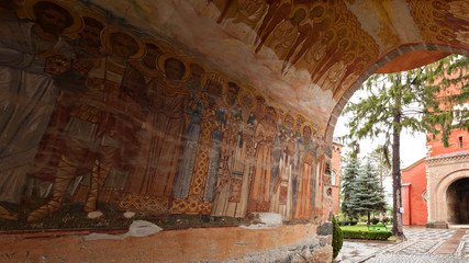 Fresco paintings at the gates of the Monastery Zica