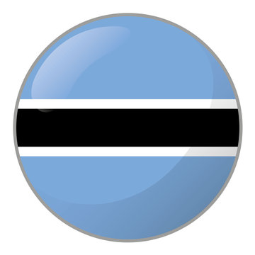 Icon representing round button flag of Botswana. Ideal for catalogs of institutional materials and geography