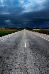 Long road between fields