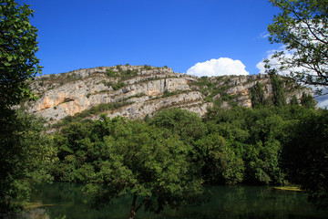 Roski slap.Krka river in Krka National Park. Croatia. Dalmatia