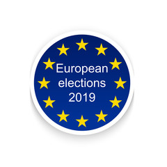 round sticker European elections 2019 