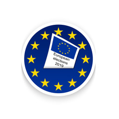 round sticker European elections 2019 
