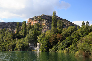 Fototapeta na wymiar Roski slap.Krka river in Krka National Park. Croatia. Dalmatia