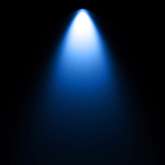 Isolated blue spotlight effect on black background. Light show. Light from the top clipart. - 241724842