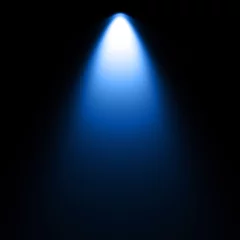 Fotobehang Isolated blue spotlight effect on black background. Light show. Light from the top clipart. © artistmef