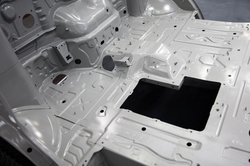 Sheet metal truck body in the factory