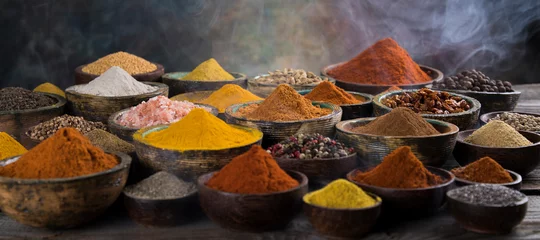 Wandcirkels Kruiden Aromatic spices, smoke and Still Life background  © Sebastian Duda