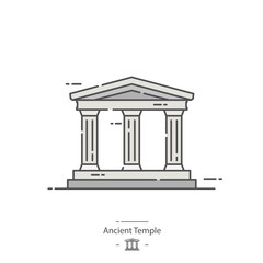 Ancient temple - Line color icon