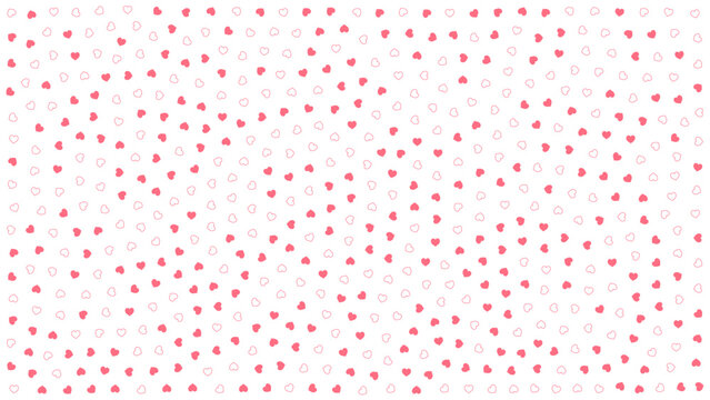 Cute hearts. Background with small hearts. Pattern with small soft pink hearts on white background. Template for greeting card Happy Valentines day, textile design, love concept. Vector illustration.