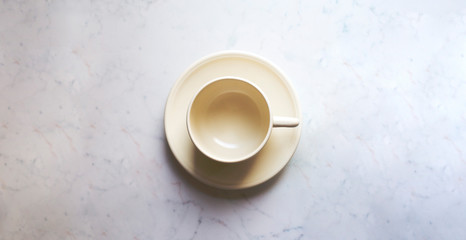 Obraz na płótnie Canvas top view of empty tea cup. empty coffee cup
