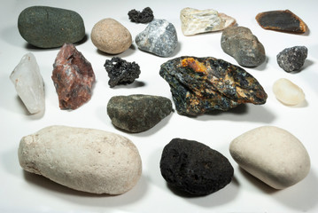 Stone still life in studio, mineral rocks downtown america, Guatemala.