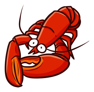 Funny and cute lobster from front view - vector
