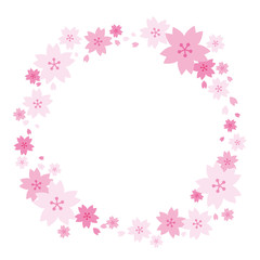 Obraz na płótnie Canvas 桜のフレーム【丸型】【円形】