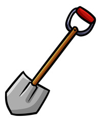 Funny and cute shovel for industrial worker in cartoon style - vector