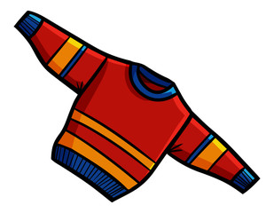 Funny and cute red blue orange sweater - vector