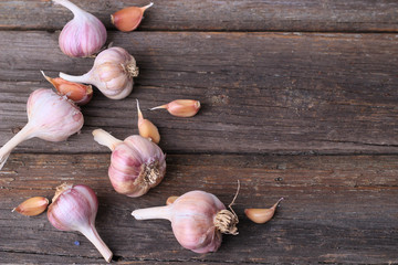 garlic on a rustic background