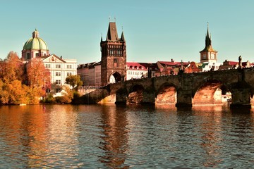 Fototapeta premium Prague famous bridge