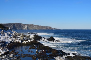 Winter seascape along the  Killick coastline, Newfoundland Canada