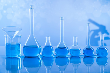 Scientific glassware for chemical experiment, Laboratory equipment