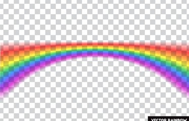 Transparent rainbow. Vector illustration. Realistic raibow on transparent background.