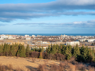 Cityscape viewpoint of Reykjavik from Perlan, Iceland