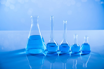 Scientific glassware for chemical experiment, Laboratory equipment