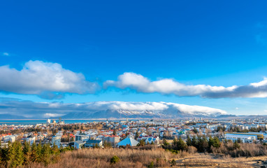 Cityscape viewpoint of Reykjavik from Perlan, Iceland