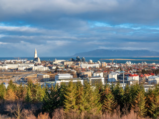 Cityscape viewpoint of Reykjavik from Perlan, Iceland