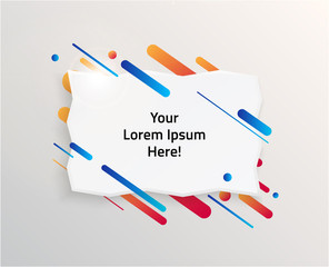 Modern text box with colorful stripes