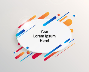 Modern text box with colorful stripes