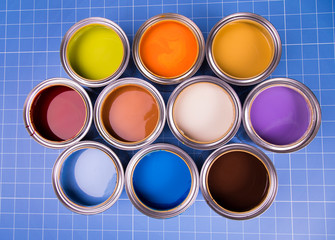 Tin metal cans, Painting background