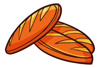 Cute and funny yummy bread - vector