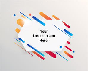 Modern text box with colorful stripes