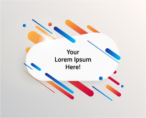 Modern text box with colorful stripes