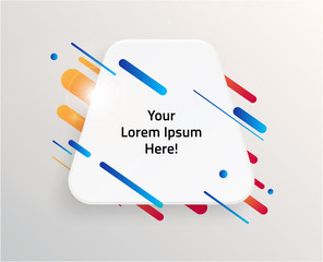 Modern text box with colorful stripes