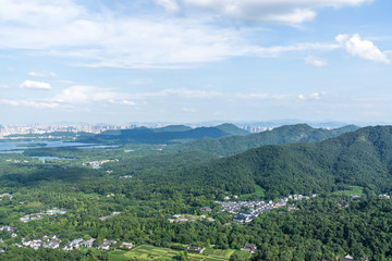 Naklejka premium sunset over lake