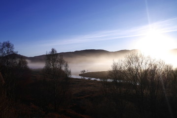 Foggy morning landscape 