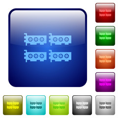 Cryptocoin mining farm color square buttons