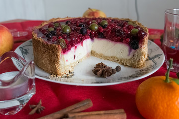 Homemade berry cheesecake